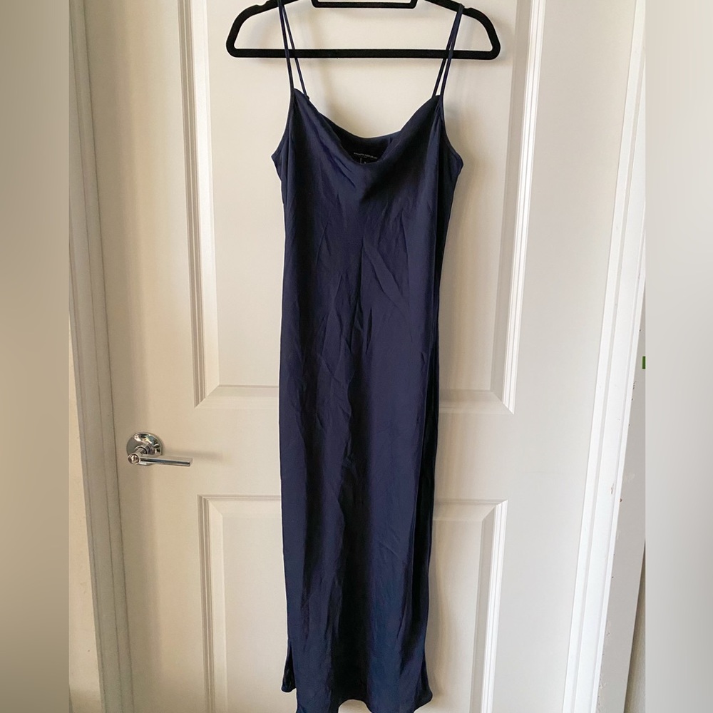 Banana Republic navy dark blue cowl neck dress